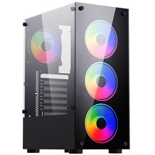 PC Case Computer Case Gaming ATX M-ATX Mini-ITX Black Midi Tower SNOWMAN