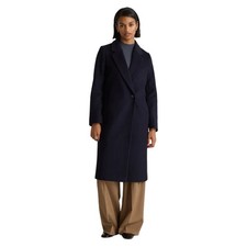 NWOT Quince Women's S Cadet Blue Italian Wool Single-Breasted Coat Retro $180