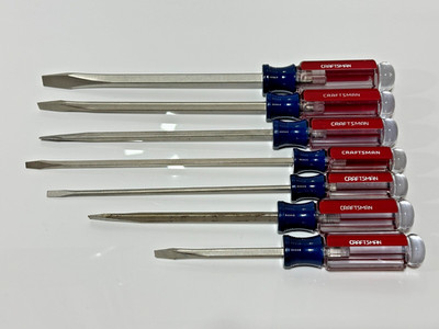   NEW Craftsman Tools SEARS USA WF 7pc Flat Slotted Tip Screwdriver Set, NOS