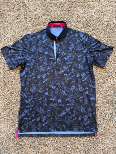 Men's Greyson Polo (M) - Deep Blue Sea Print