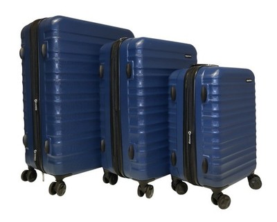 Amazon Basics  Kofferset 3-teilig Hartschalen-Koffer  (55, 68, 78 cm), Blau