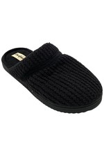 Dearfoams Women's Serena Marled Chenille Slippers Black