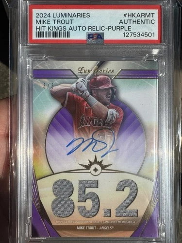 Mike Trout POP 1🔥Hit Kings Auto Relic /3🔥2024 Topps Luminaries!