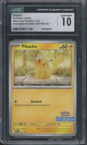 Pokemon TCG Pikachu 214 Illustration Contest 2024 Winner Promo CGC 10