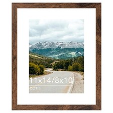 x4 Picture Frame with 8x0 Mat Deep Brown, Display 8x0 with Mat 11x14 inch 1