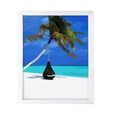 Exotic Ocean Retreat, Framed Print Sign Holidays By The Sea Decoration