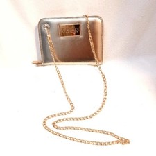 Versace Parfums Wallet GOLD On A Chain Gold Metallic Organize Wedding Prom Glam