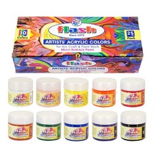 Flash Acrylic Colour Set For Multi Surface Paint (25 ml each, 10 Colours)