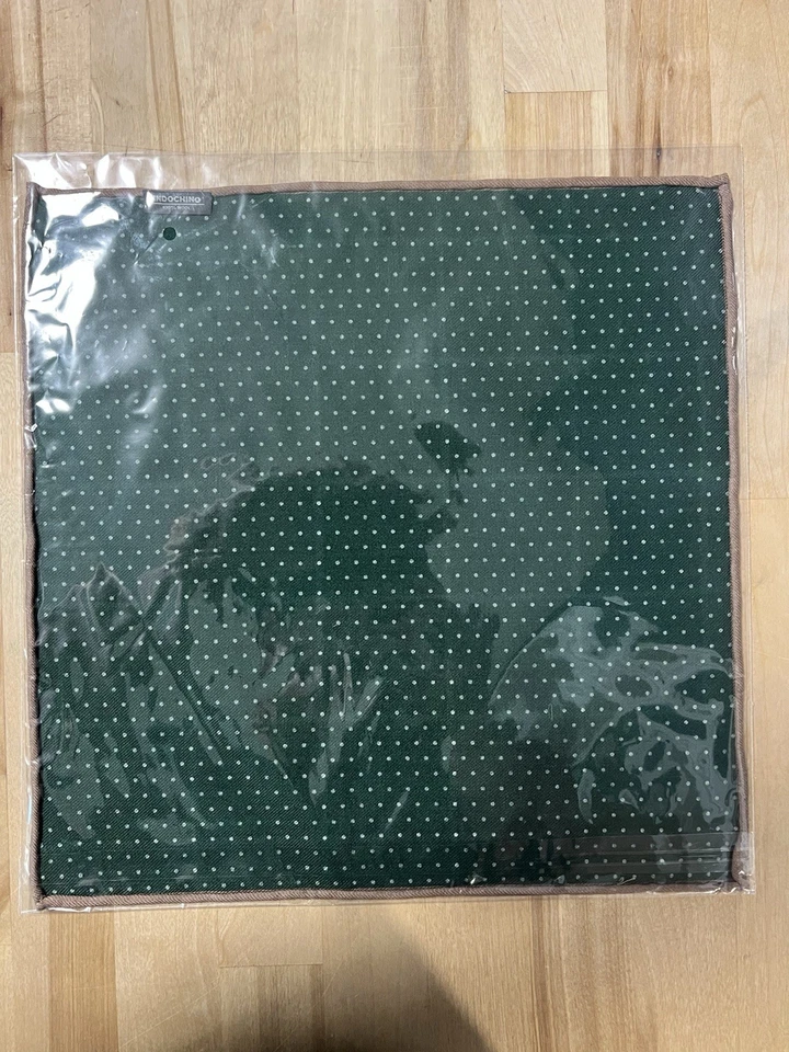 Indochino Reversible Forest Green Wool Pocket Square – Windowpane & Polka Dot - Image 2 of 4