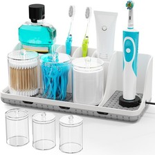 Bathroom Counter Organizers and Storage, Toothbrush Holders for Bathrooms with 3