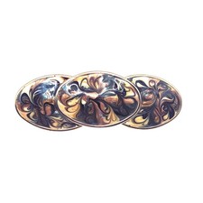 Vintage 1990's Big Hair Barrette Enameled Earth Tone Natural Elements Colors 4"