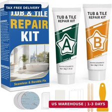 Porcelain Repair Kit White, Waterproof Bathtub  Tile Repair Kit for Tub, Enamel