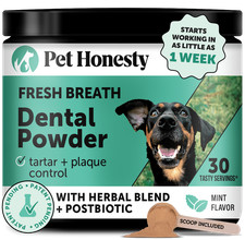 Pet Honesty Fresh Breath Dental Powder for Dogs for Teeth Cleaning Plaque Off