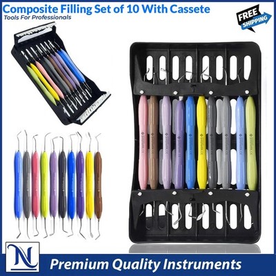 Set of 10 LM Arte Composite Filling & Restorative Instrument Silicone Handle