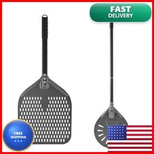 Newmeto 12 Inch + 9 Inch Perforated Pizza Peel Set with Metal Handle