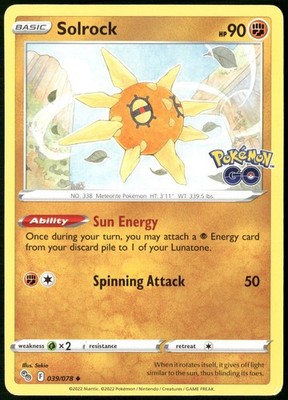 Solrock 039/078 UC Pokemon GO 2022