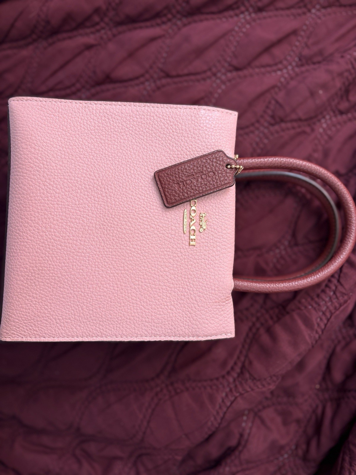 Coach Pink Pebbled Leather Mini Crossbody Handbag