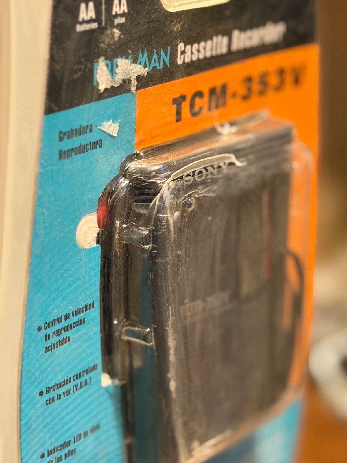 NEW Sony TCM-354VK Voice Operated Recording Pressman Cassette Recorder Black