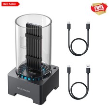 M.2 NVMe SATA PCIe SSD Enclosure Adapter Docking Station with Cooling Fan, .2...