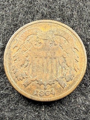 1864 TWO CENT PIECE - NICE COIN! SHIPS FREE!