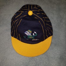 Vintage Notre Dame Fighting Baby Irish Infant Head Strap Hat Fitted Blue Gold