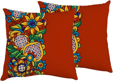 Set of 2 Throw Pillow Covers with Zipper Soft Solid Cotton Cozy Cushion Case Bed