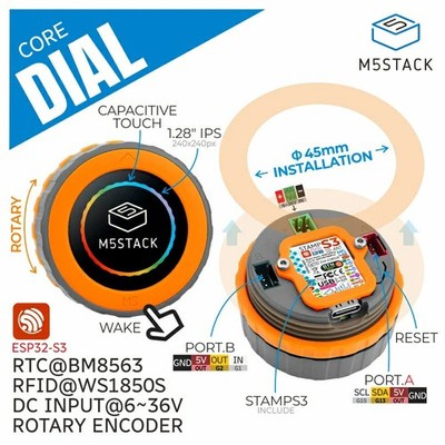 M5Stack Dial - ESP32-S3 Smart Rotary Knob mit 1.28inch Round Touch Screen