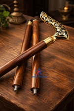 Solid Brass Derby Head Vintage Black Wooden Walking Stick Cane handmade Gift