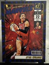 2025 Panini WNBA Donruss 8 A’Ja Wilson Net Marvels Blue Press Proof