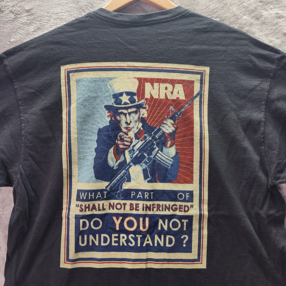 Camiseta NRA Vintage Tío Sam Gun Rights XL Negra 2A Camiseta Gráfica Patriótica Foto 4 de 4