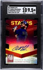 2015 Panini Elite Status Purple Die-Cut Auto /99 Charlie Blackmon #37 SGC 9.5