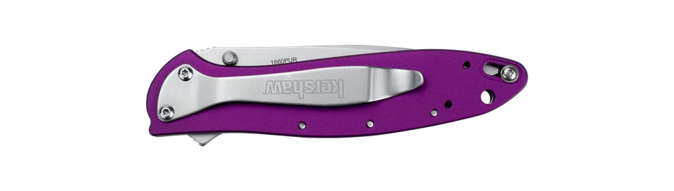 Cuchillos Kershaw forro de puerro bloqueo púrpura aluminio anodizado 14C28N acero inoxidable 1660PUR Foto 2 de 3