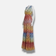 Missoni Women's Blue Zig Zag Maxi Dress Size 36