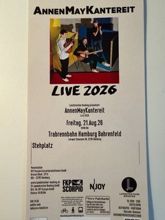 AnnenMayKantereit AMK Hamburg 21.08.26 1 Karte
