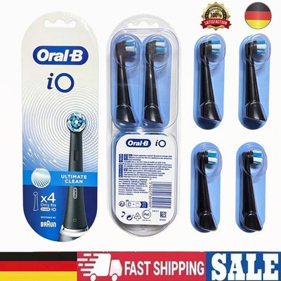 2/4 Stück Oral-B iO Ultimative Clean Reinigung Aufsteckbürste Schwarz/Weiß