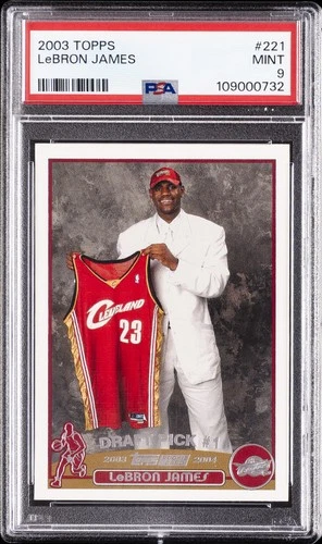 2003 TOPPS #221 LEBRON JAMES ROOKIE RC PSA 9