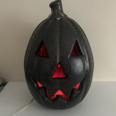 General Foam Plastics Blow Mold Jack-O-Lantern Pumpkin 22'' Black Glitter RARE!