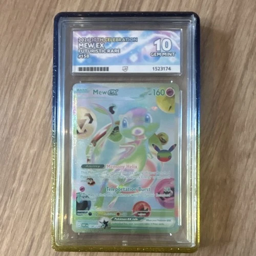 Mew ex 158 2026 30th Celebration Futuristic Rare Holo ACE Grading 10