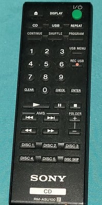 Sony RM-ASU100 CD Player Remote Replacement CD Black 