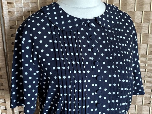 BNWT JOE BROWNS Navy & White POLKA DOT Midi Dress UK 14 L50” ARTY 50s Retro - Picture 4 of 15