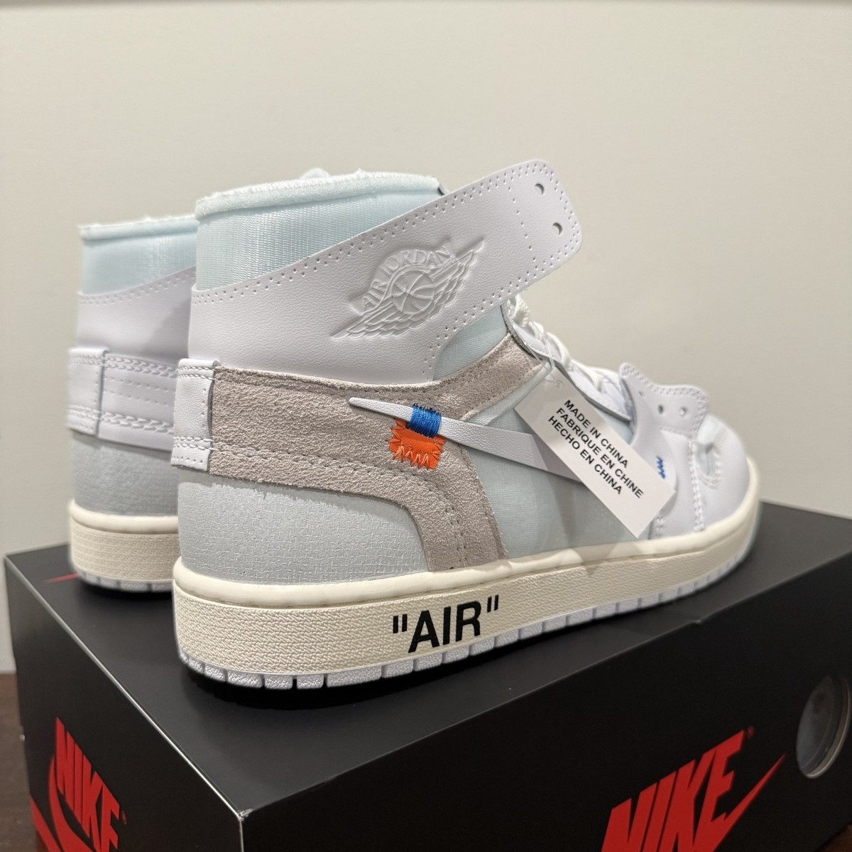 Off-White Nike Air Jordan 1 Retro OG High Alaska V.A.A. White Size
