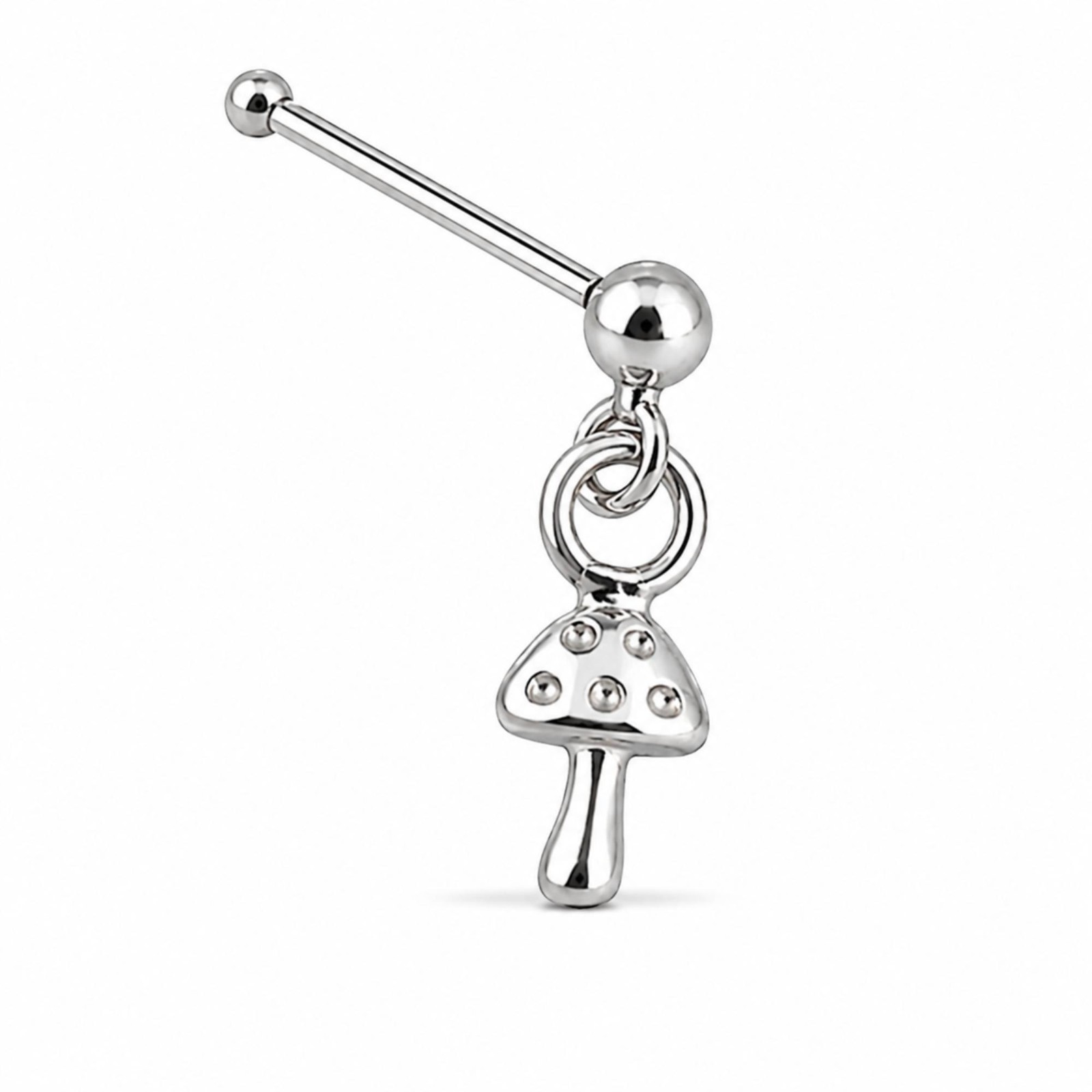 Mushroom Nose Stud 925 Sterling Silver 22G Shroom Ring Boho Piercing