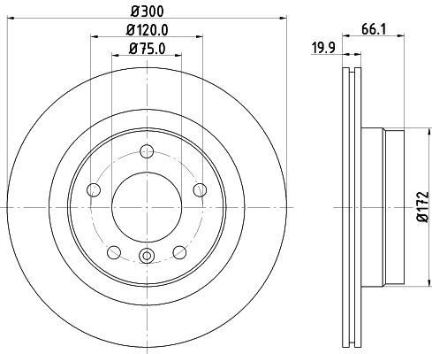 HELLA 8DD 355 111-281 BRAKE DISC Rear (PAIR)