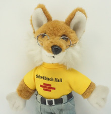 Schwäbisch Hall Fuchs Maskottchen Plüsch 34cm Werbefigur mit Brille