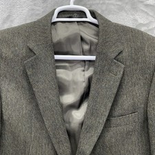 JOS A BANK blazer mens size 42L jacket sport coat suit wool herringbone green