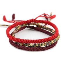 Men Women Chinese Lucky Red String Bracelet Tibetan Buddhist Prayer Handmade ...