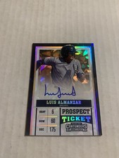 LUIS ALMANZAR AUTO 2017 Prospect Ticket CRACKED ICE #12/23 RC SSP SD PADRES RARE