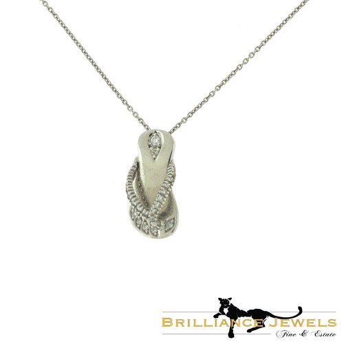 Ruby Flip Flop Gold Pendant Necklace 