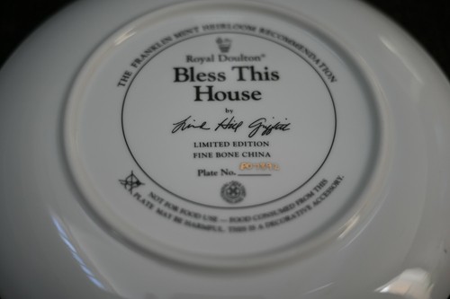 Royal Doulton China Plate,"Bless This House", Limited Edition, P07892 - Picture 3 of 4
