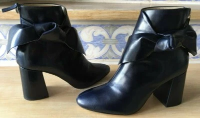 Bottines Talons Bleu marine Zara London pointure 37 Neuves étiquette Cuir - Photo 1/4